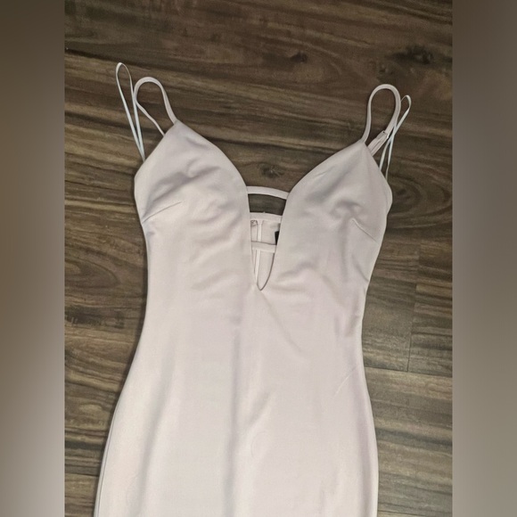 Nasty Gal Dance and Marvel Blush Pink MIDI cut out dress sz XS S - Picture 2 of 4